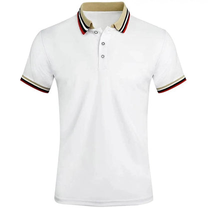 Men’s Casual Polo Shirt - Breathable Cotton, Short Sleeve, Solid Color - Buy Center US