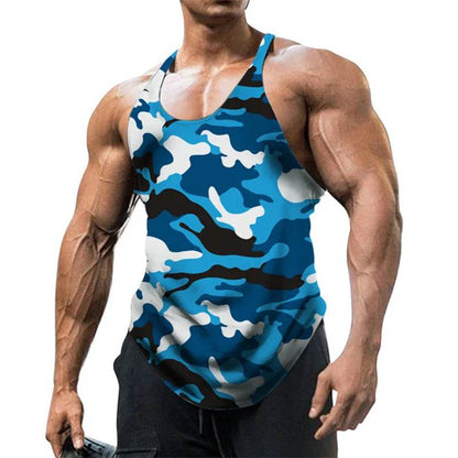 Summer Men's Y Back Gym Stringer Tank Top - Cotton Workout Vest - Buy Center US