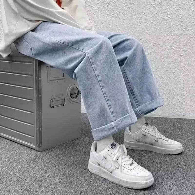2025 Men’s Baggy Casual Jeans - High Street Straight Leg Denim - Buy Center US