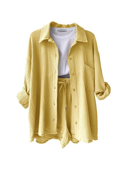 DANXRUHA Women's Muslin Suit Short Set - Casual Spring Outfit - Buy Center US