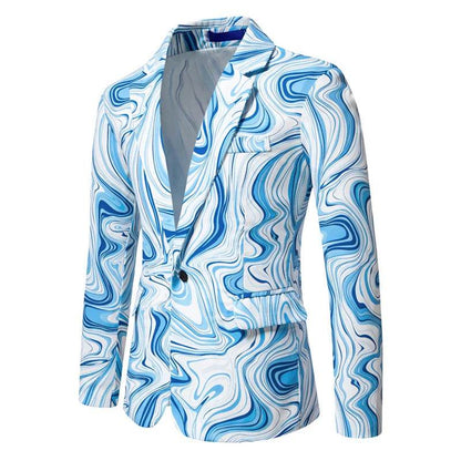 Qj Cinga Fashion 3D Printed Blazers for Men - Stylish Dance Party Jacket - Buy Center US