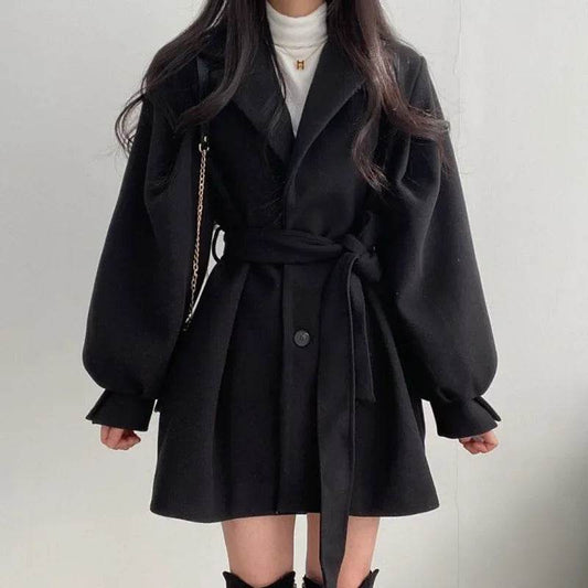 Women's Thickened Woolen Coat - Dragon & Phoenix Pattern for Autumn/Winter - Buy Center US