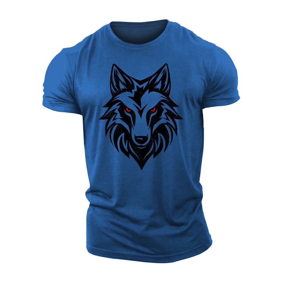 3D Printing Wolf Red Eyes T-Shirt - Casual Short Sleeve for Men - Buy Center US