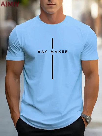 Men's Slim Fit T-Shirt - Breathable Round Neck Casual Tee for Summer - Buy Center US