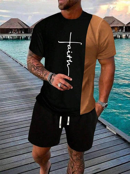 Urban Men's Crew Neck Short Sleeve Suit - Casual & Comfortable for Outdoor - Buy Center US