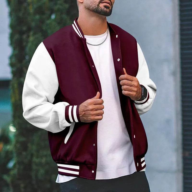 Unisex Bomber Jacket - Casual Hip Hop Patchwork Coat for Spring & Autumn - Buy Center US