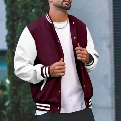 Unisex Bomber Jacket - Casual Hip Hop Patchwork Coat for Spring & Autumn - Buy Center US