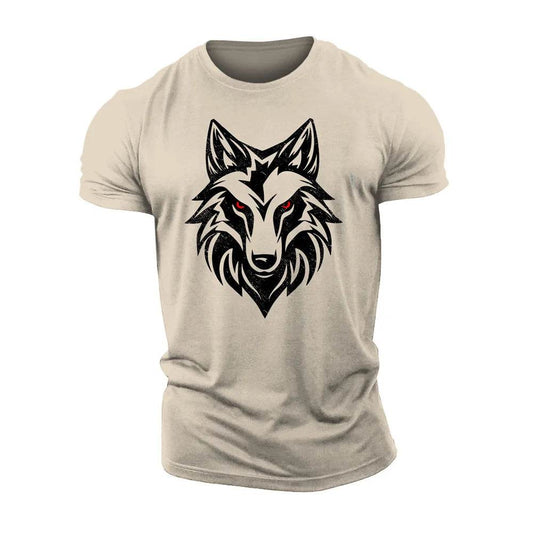 3D Printing Wolf Red Eyes T-Shirt - Casual Short Sleeve for Men - Buy Center US