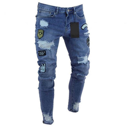 ZHANLINWU Men's Casual Ripped Jeans - Hip Hop Distressed Denim - Buy Center US