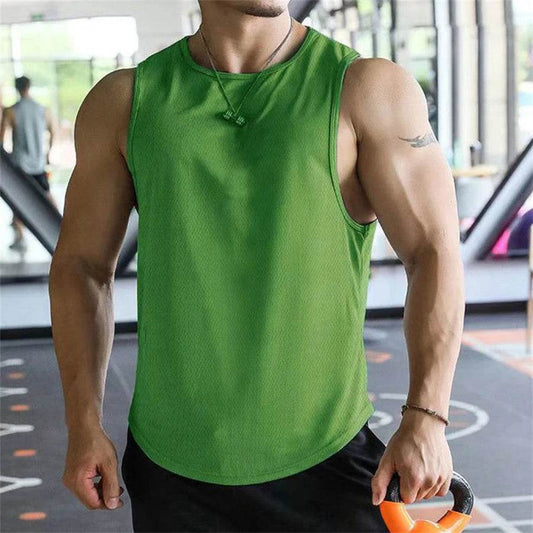 Men's Quick-Dry Tank Tops - Breathable Polyester Mesh for Fitness - Buy Center US