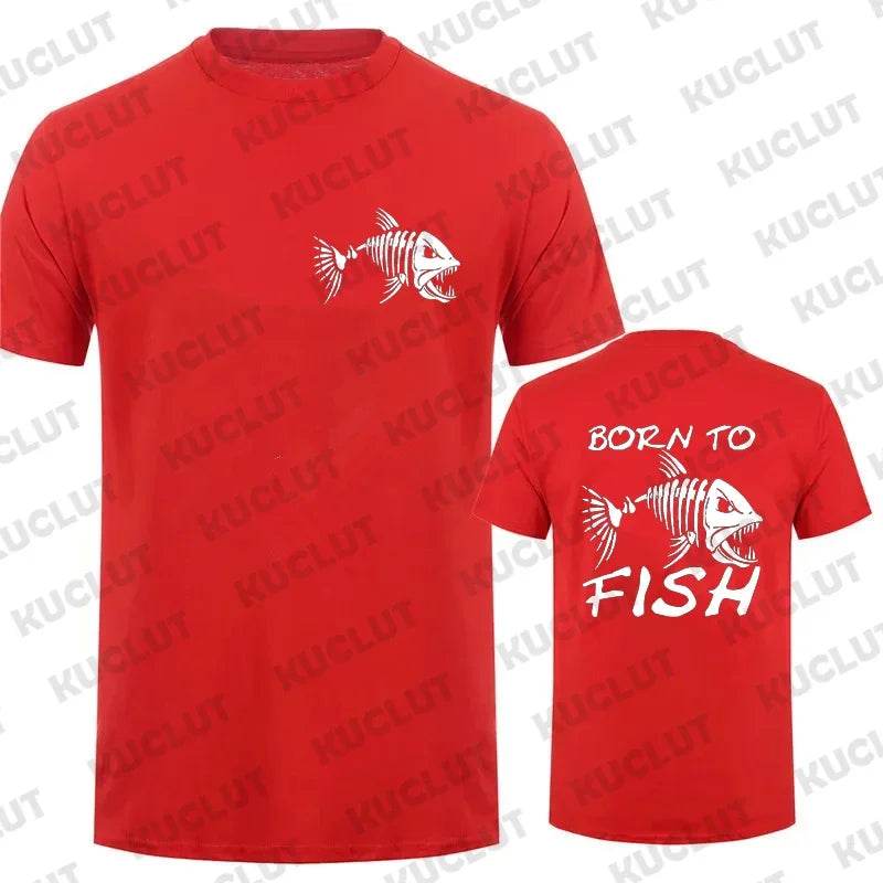 Born To Fish Funny T-Shirt - Casual Short Sleeve for Fishing Lovers - Buy Center US