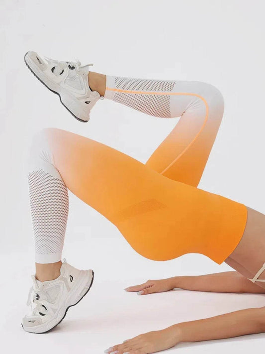 Gradient Hollowout High Waist Yoga Pants for Women - Seamless & Stretchy - Buy Center US