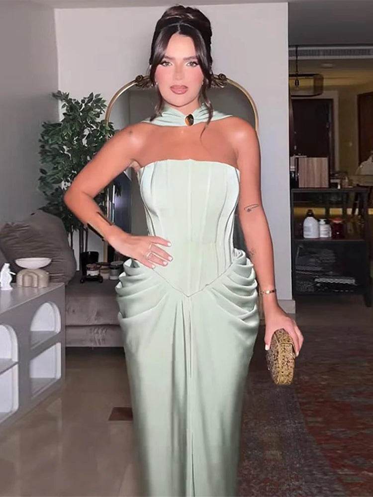 Elegant Strapless Long Dress - Chic Evening Wear for Women - Buy Center US