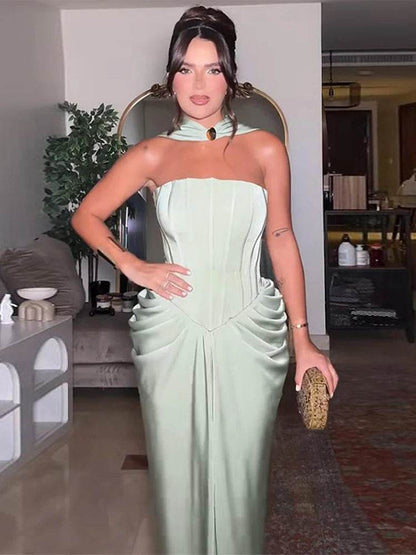 Elegant Strapless Long Dress - Chic Evening Wear for Women - Buy Center US