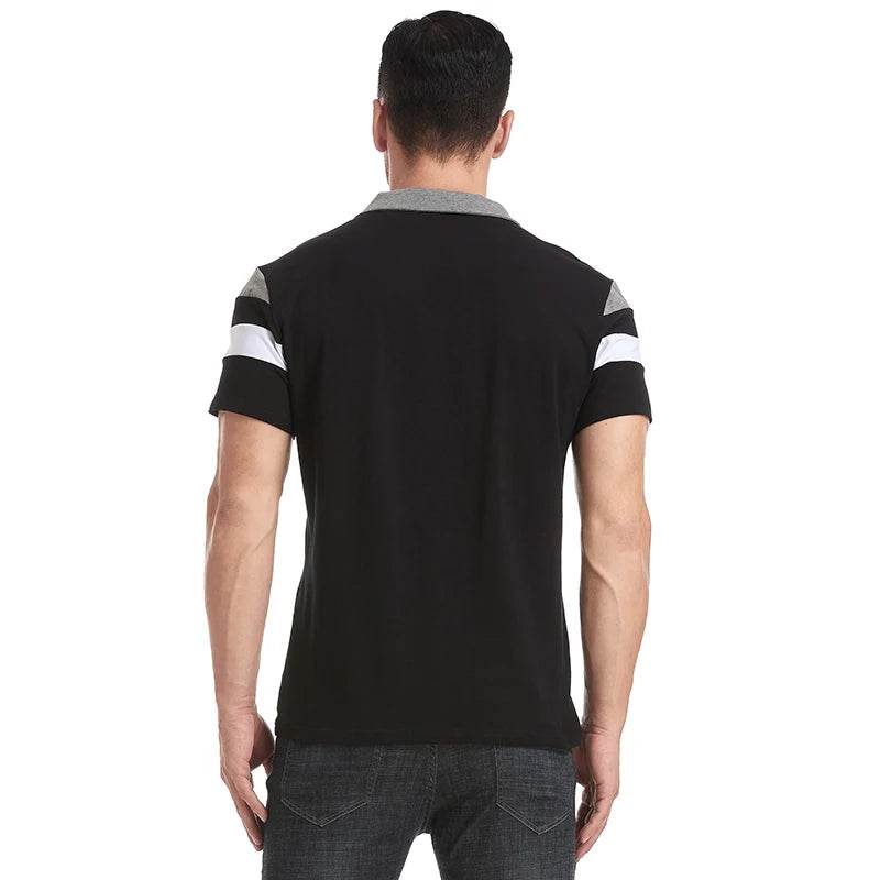 ReFire Gear Men's Casual Summer Polo - 1/4 Zip, Contrast Striped Style - Buy Center US