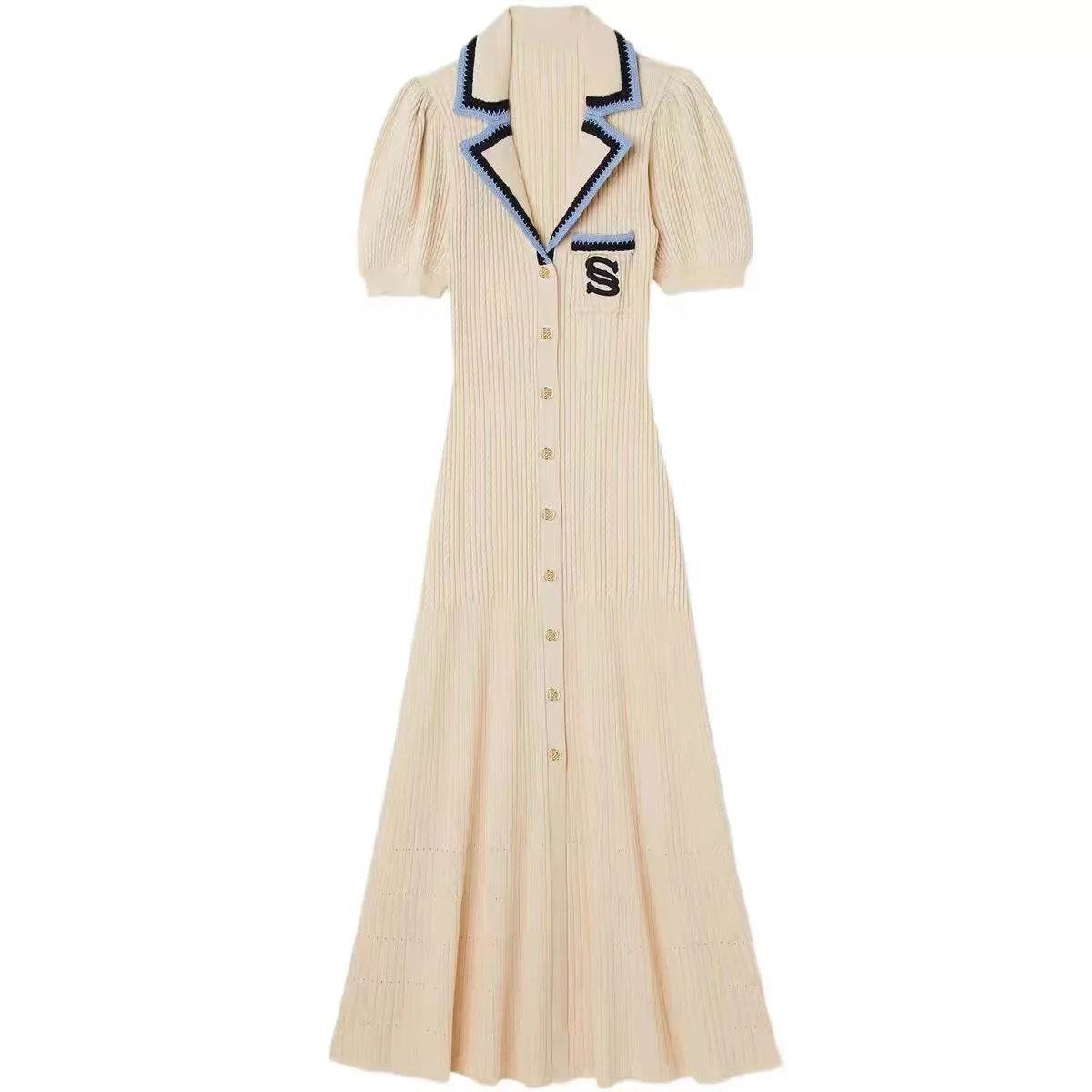 2024 Summer Elegant Slim Knitted Dress - Women's Casual Vintage Style - Buy Center US