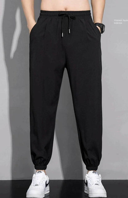 Men's Ice Silk Casual Sweatpants - Quick Drying, Loose Ankle Fit - Buy Center US