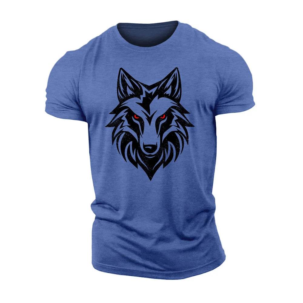 3D Printing Wolf Red Eyes T-Shirt - Casual Short Sleeve for Men - Buy Center US