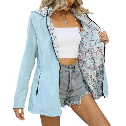 RVHS Women's Reversible Hooded Jacket - Casual Multicolour Coat S-2XL - Buy Center US