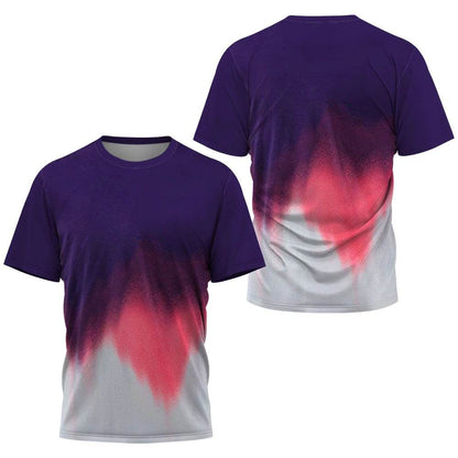 Men's Gradient Stripe T-Shirt - Lightweight Casual Sports Tee for Training - Buy Center US