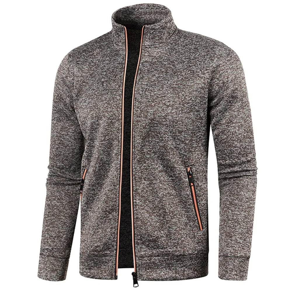 Men's Casual Thicken Jacket - Zipper Stand Collar Slim Fit Outerwear - Buy Center US