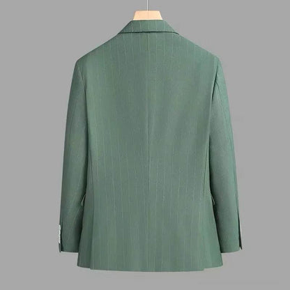 GPBD Men's Spring Casual Suit Jacket - Double Slit, Trendy Green Top - Buy Center US