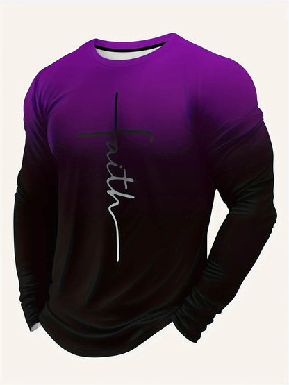 Men's Color Block 3D Print Long Sleeve T-Shirt - Casual Autumn Style - Buy Center US