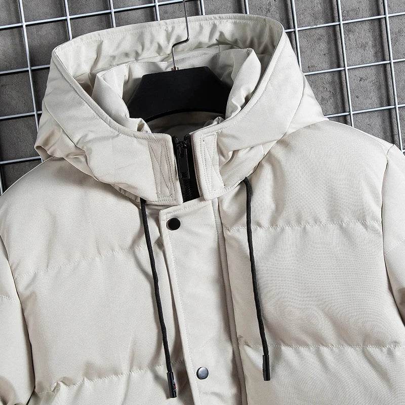 Men's Warm Hooded Parka Jacket - Waterproof, Casual Winter Outerwear - Buy Center US