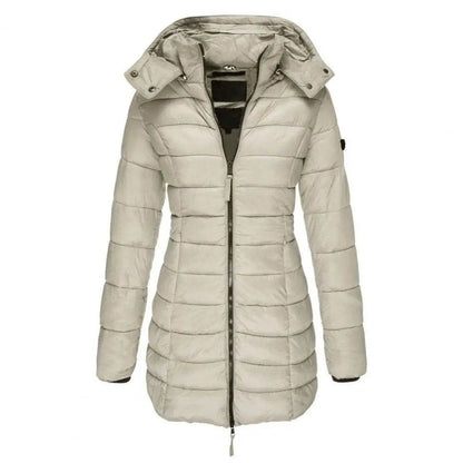 Korean Style Women's Quilted Cotton Coat - Hooded, Warm Parka - Buy Center US