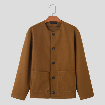 Men’s Winter 2025 Casual Jacket - Stand Collar, Detachable Hood, Checked Design - Buy Center US
