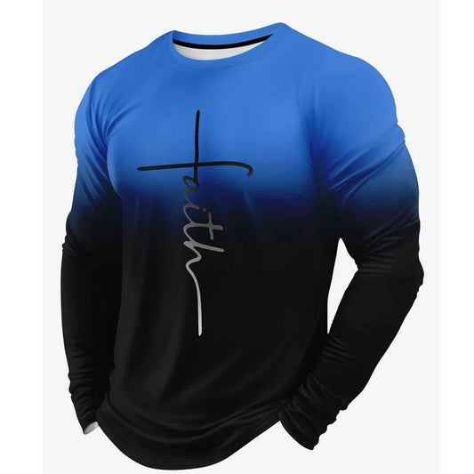 Men's Color Block 3D Print Long Sleeve T-Shirt - Casual Autumn Style - Buy Center US