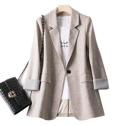 Ladies Casual Plaid Blazer - All Season Business Office Wear - Buy Center US