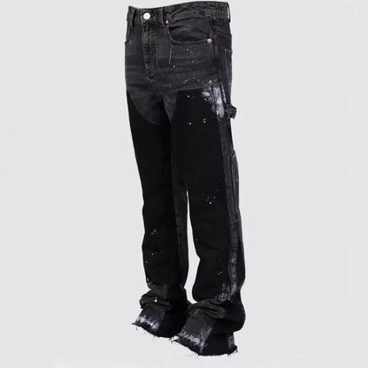 Vintage Ankle Length Washed Jeans for Men - Casual Streetwear Style - Buy Center US