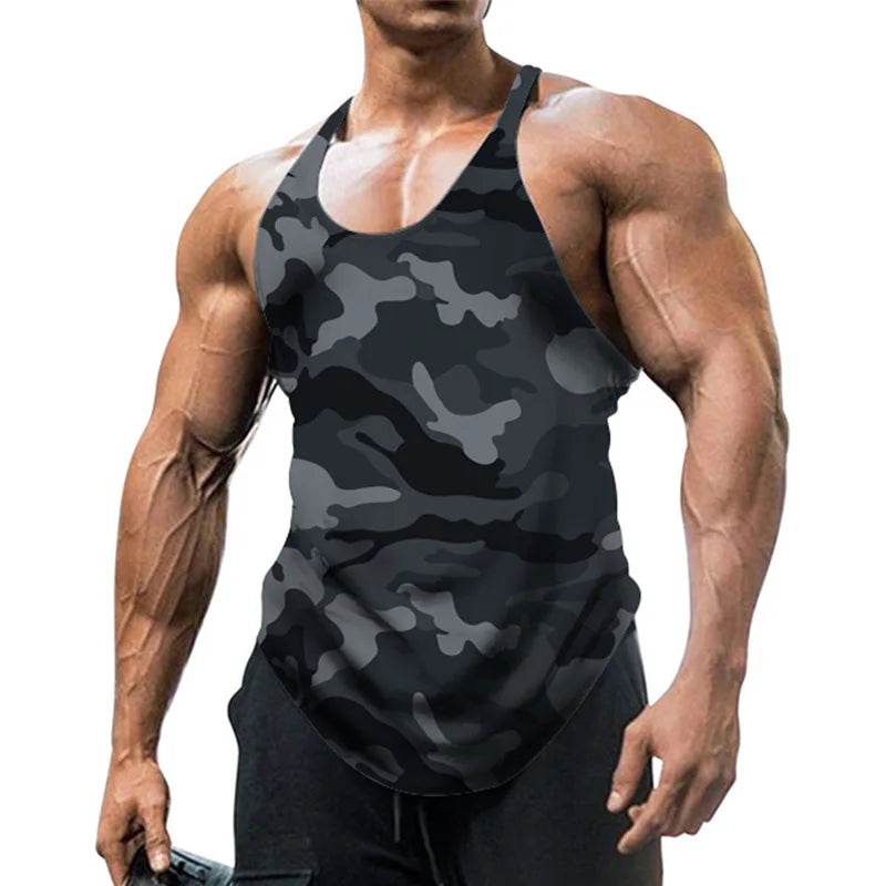 Summer Men's Y Back Gym Stringer Tank Top - Cotton Workout Vest - Buy Center US