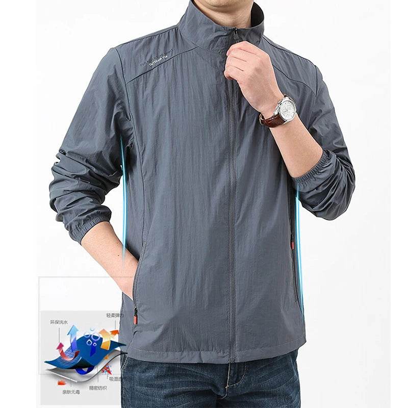 MuLS Men's Summer Windbreaker Jacket - Ultralight Casual Fishing Coat - Buy Center US