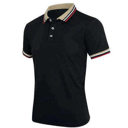 Men’s Casual Polo Shirt - Breathable Cotton, Short Sleeve, Solid Color - Buy Center US