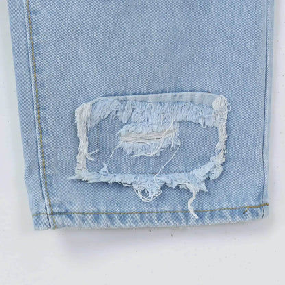 Hip Hop Men's Distressed Denim Jeans - Straight Pocket Trouser Style - Buy Center US