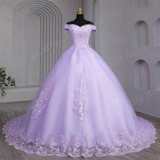 Y&M Customized Pink Sweet 16 Quinceanera Dress - Off Shoulder Ball Gown - Buy Center US
