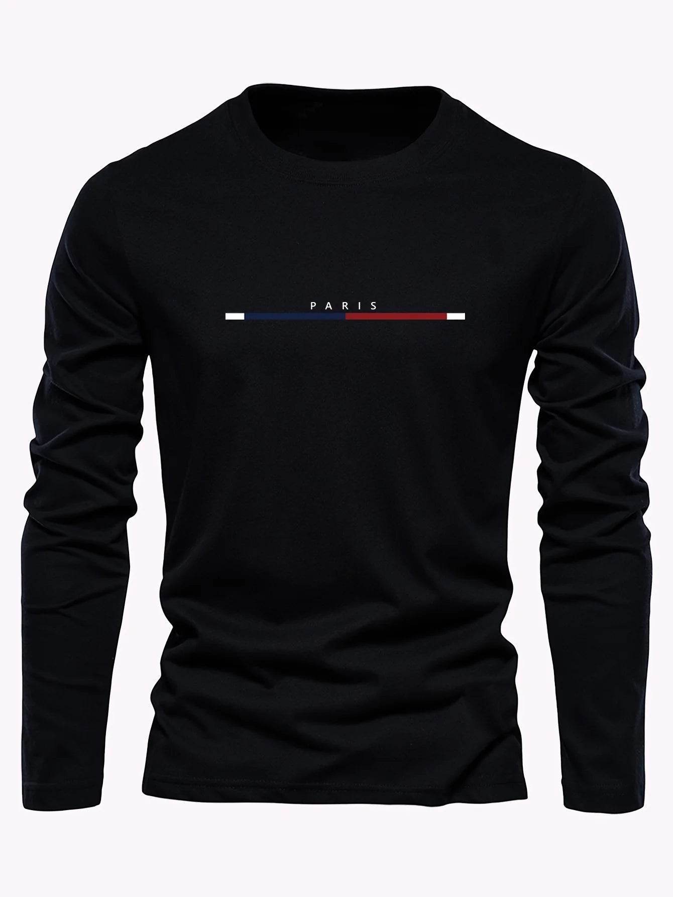 GUILAN Men's Casual Cotton T-Shirt - Paris Print, Comfortable & Breathable - Buy Center US