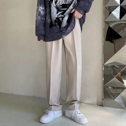 2025 Fashion Korean Loose Wide Pants - Casual White Baggy Trousers for Men - Buy Center US