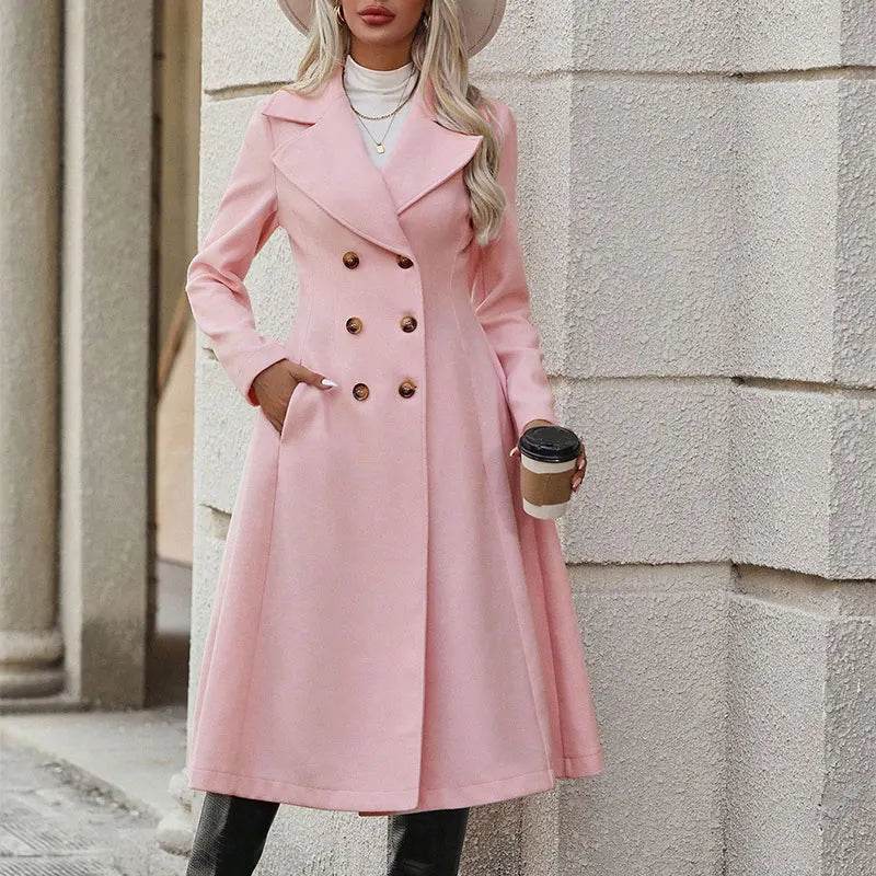 Women's Double Breasted Autumn Winter Coat - Trendy Streetwear Jacket - Buy Center US