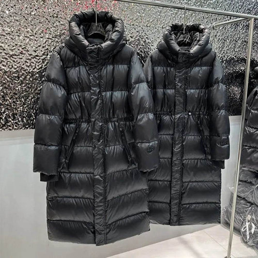 2025 Women's Extra Long Puffer Jacket - 90% White Duck Down Warmth - Buy Center US