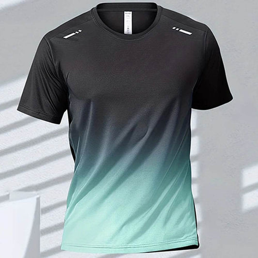 Men's Quick-Dry Gradient Sports T-shirt - Lightweight Short Sleeve Tee - Buy Center US