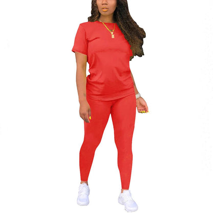 HAKUBEBY Women's Summer Short Sleeve Pants Set - Casual & Comfortable - Buy Center US