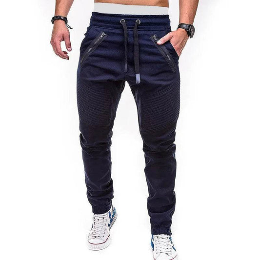 Casual Cropped Sports Pants - Elastic Waist, Stylish Harlan Design - Buy Center US