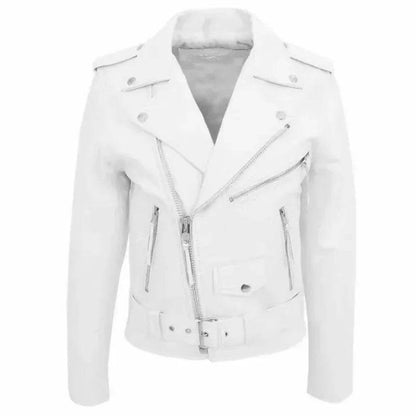 MLSJSHIQI Men's White Leather Jacket - Casual Solid Long Sleeve Coat - Buy Center US