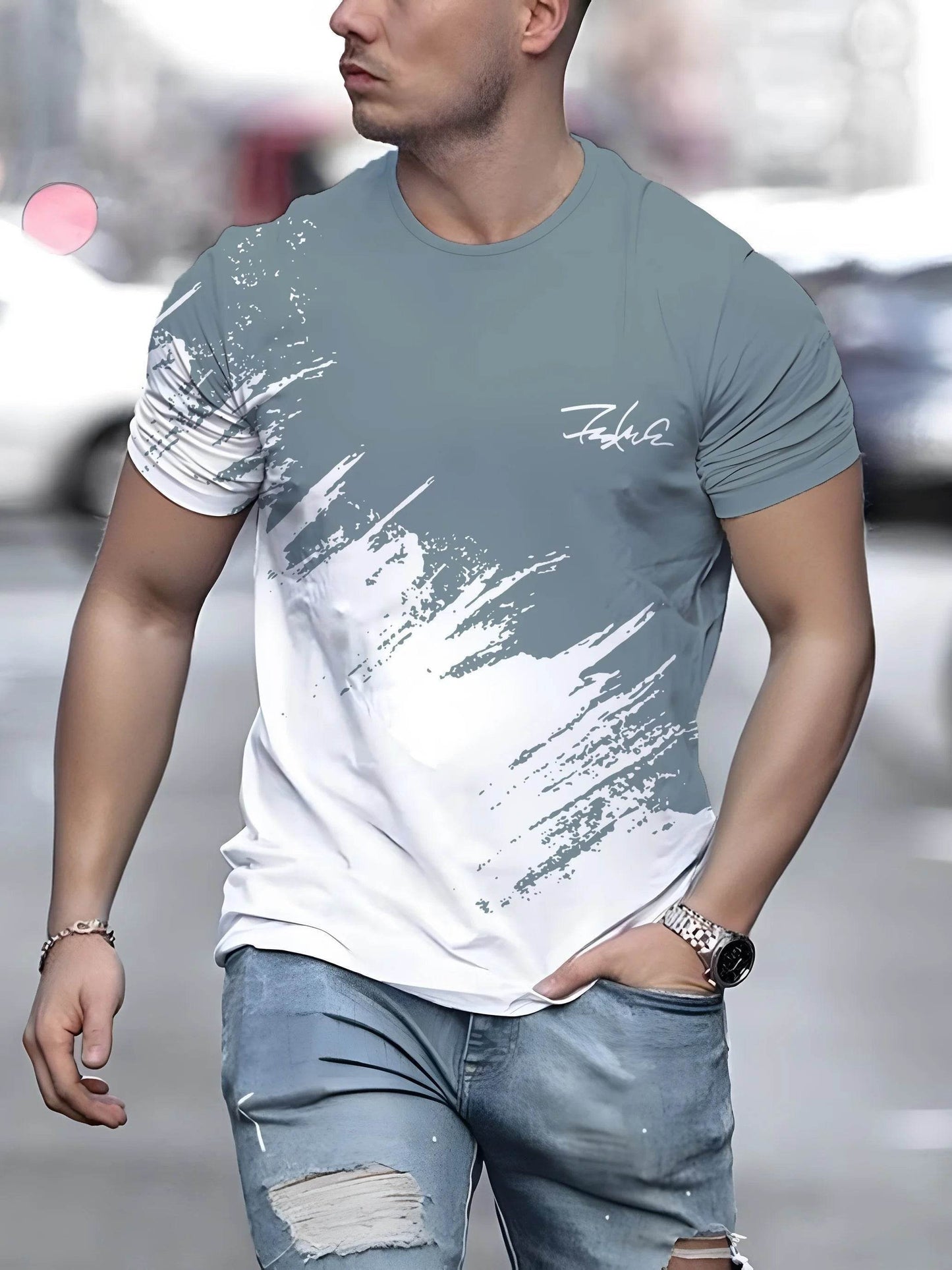 Casual Men's Short Sleeve Crew Neck T-Shirt - Quick Dry, Outdoor Ready - Buy Center US