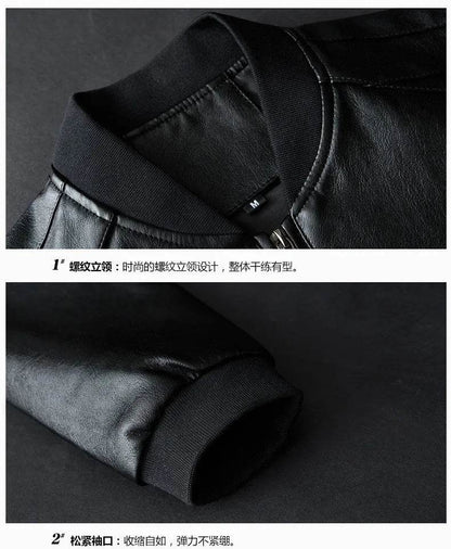 2024 Autumn Men’s Black Biker PU Leather Jacket - Slim Casual Fit - Buy Center US