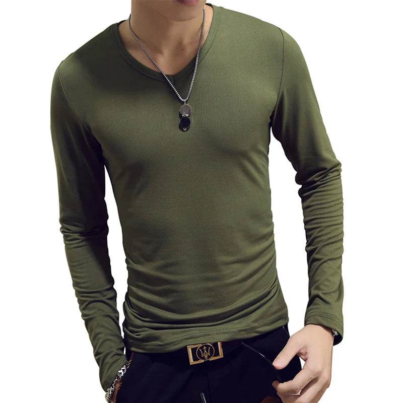 Bigsweety Men's Turtleneck Pullover - Solid Color Slim Fit for Spring - Buy Center US