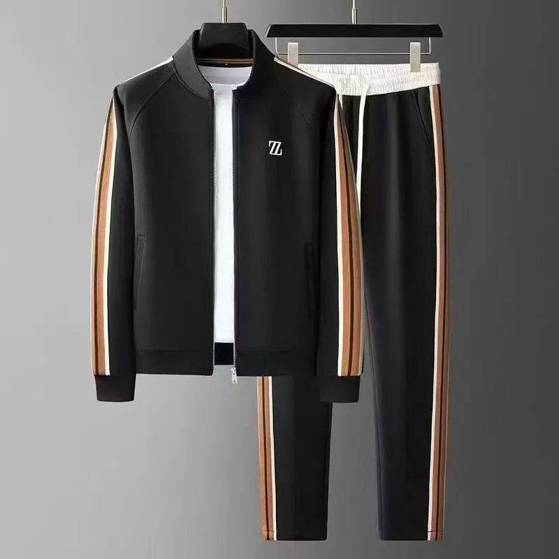 Men's Embroidered Sports Jacket & Pants Set - Casual Spring & Autumn Style - Buy Center US